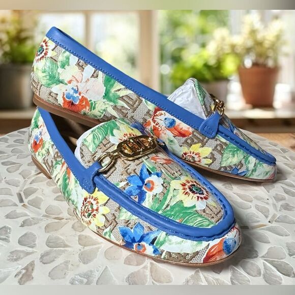 RALPH LAUREN Averi II floral Monogram Jacquard Loafer Flat Driving Shoe NEW - Picture 7 of 14